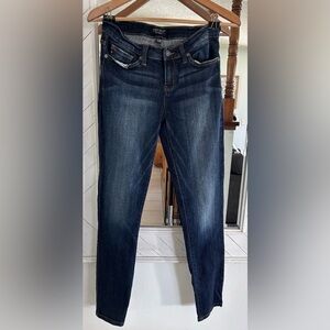 Judy Blue Jeans Womens 7/28 Blue Skinny Fit Dark Wash Low Rise